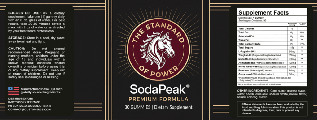 SodaPeak supplement facts